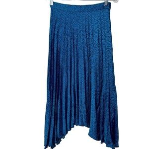 Banana Republic Blue Black Whimsigoth Leopard Print Y2k Grunge Midi Skirt 4